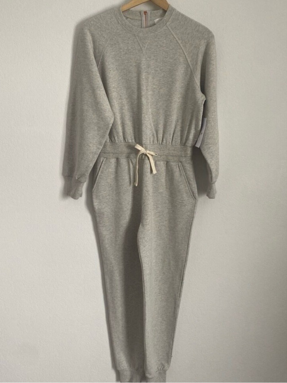 Spiritual Gangster Women's Gray Drawstring Sweat Jumpsuit